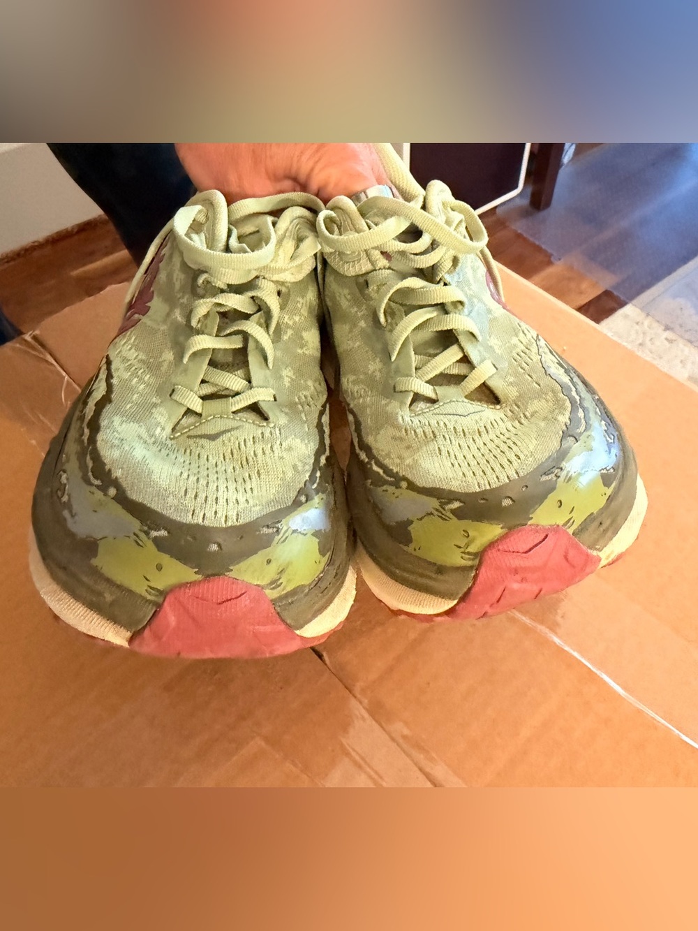 Hoka Women’s rare Stinson 7 Trail Sneaker in Sage Green with Pink Logo - Picture 3 of 9